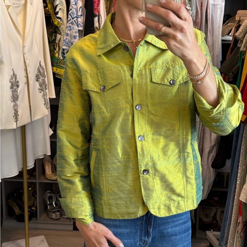 Vintage 100% Silk Iridescent Blouse - Picture 2 of 6